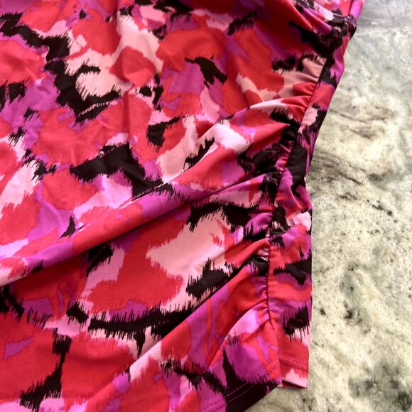 Merona Pink Brushstroke Halter Tankini Swim Top XL - Picture 3 of 5